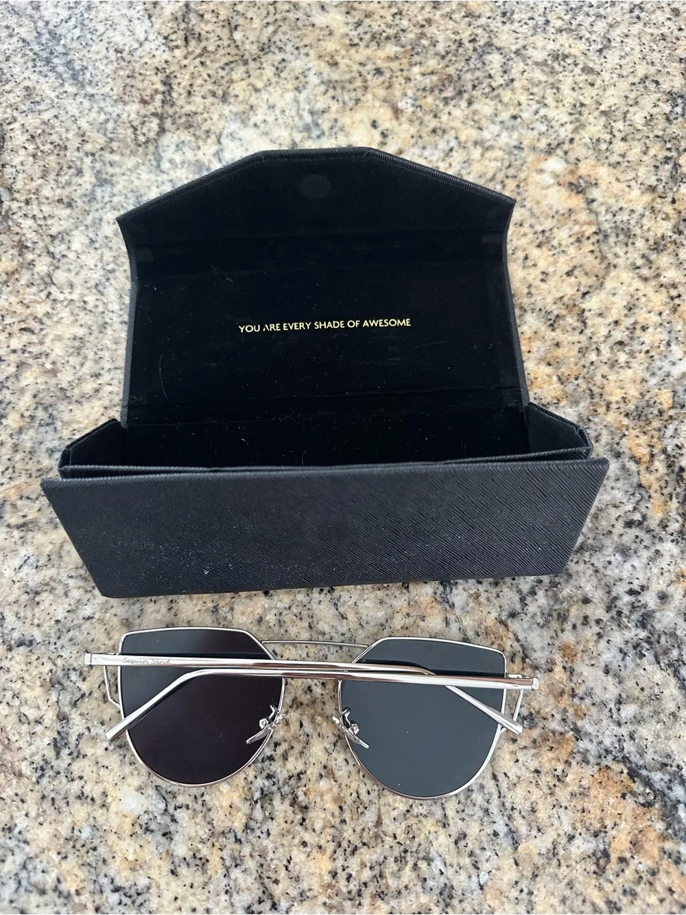 Women's Silver Mirrored Cat-Eye Sunglasses